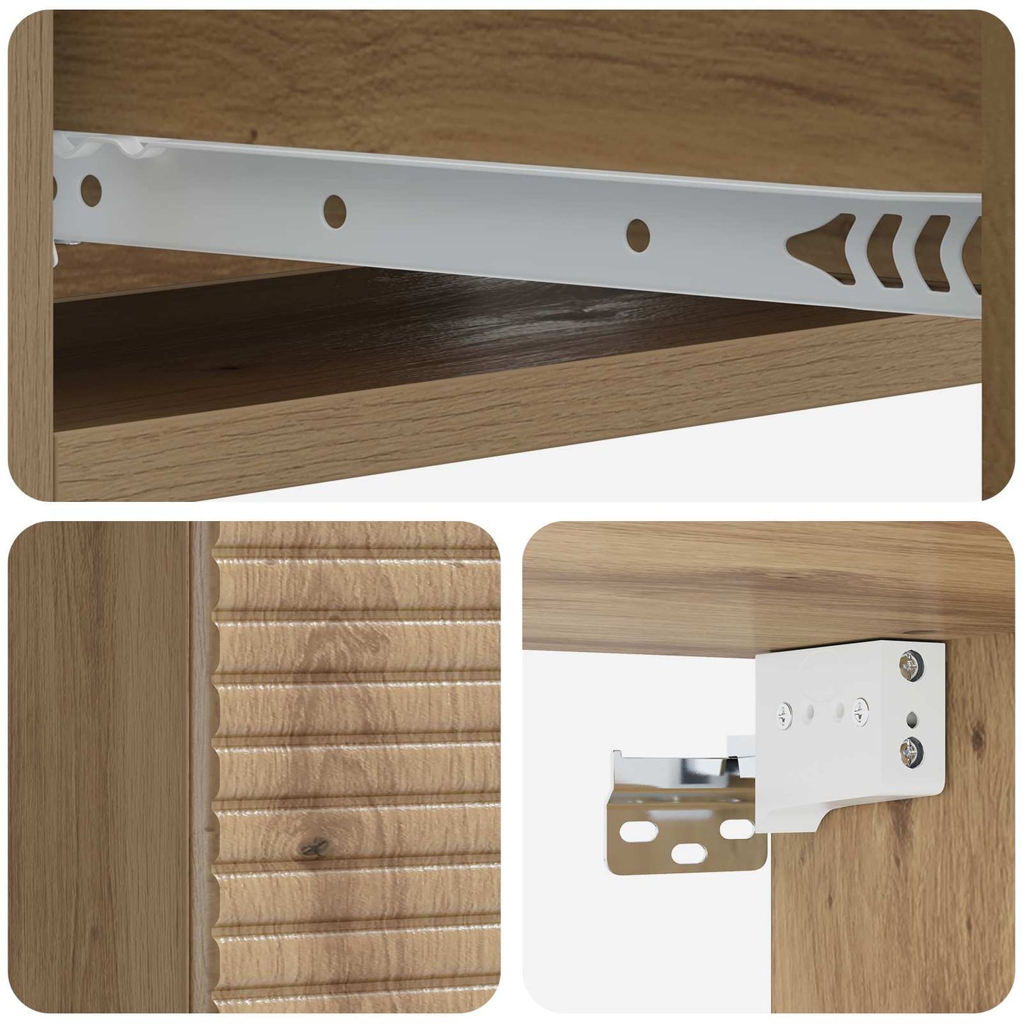 Wall-Mounted Side Table Artisan Oak 59 x 34.5 x 17 cm