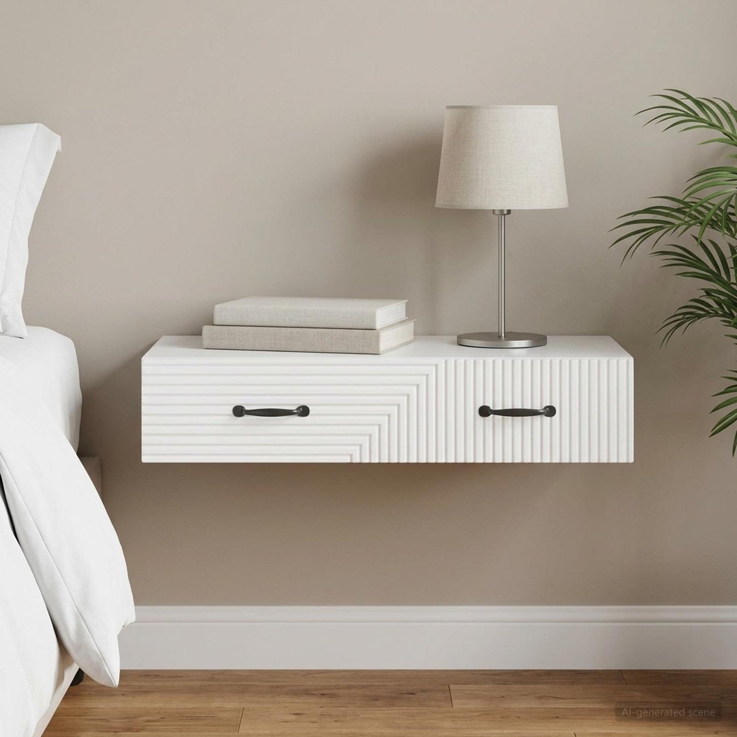 Wall-Mounted Side Table High Gloss White 87.5 x 34.5 x 17 cm