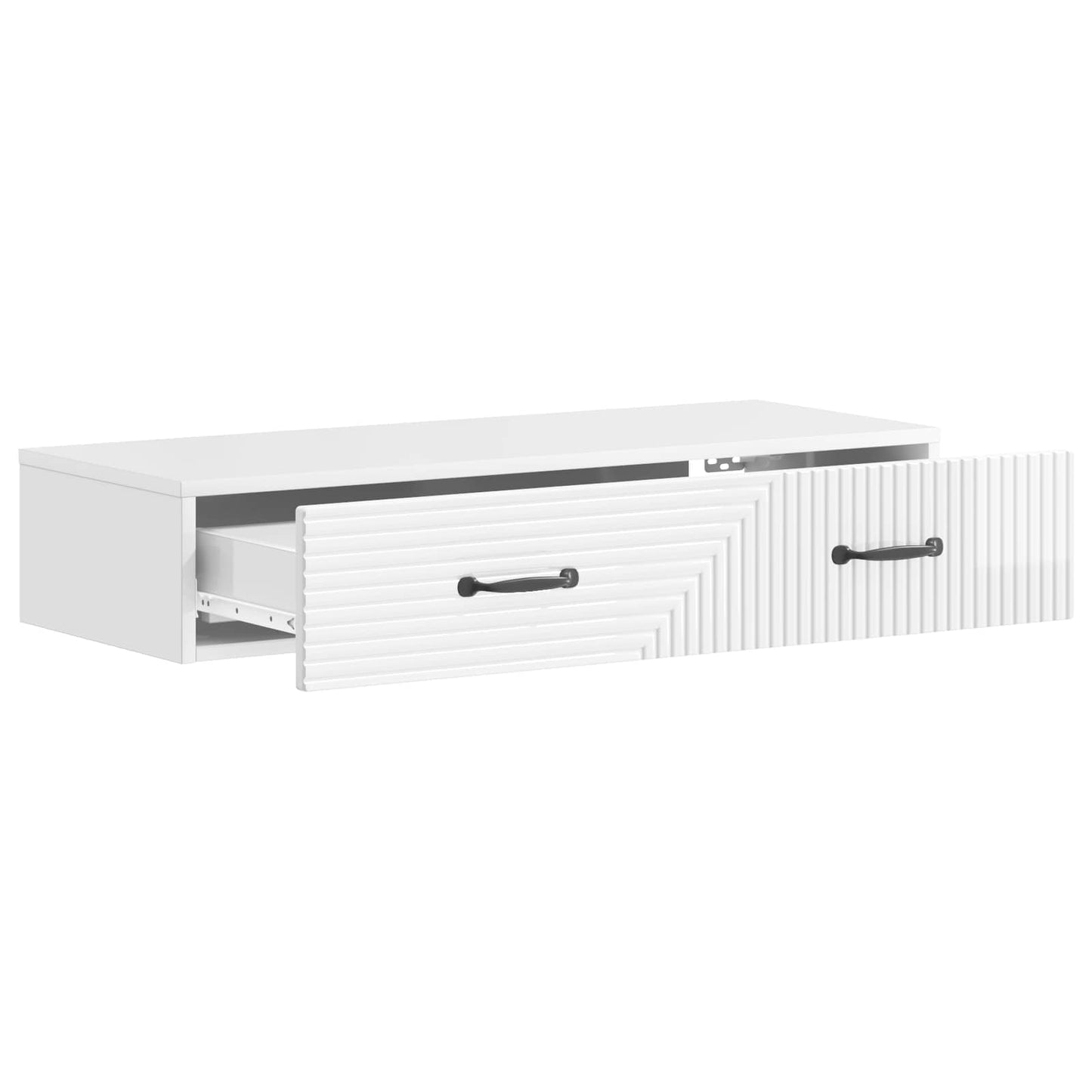 Wall-Mounted Side Table High Gloss White 87.5 x 34.5 x 17 cm