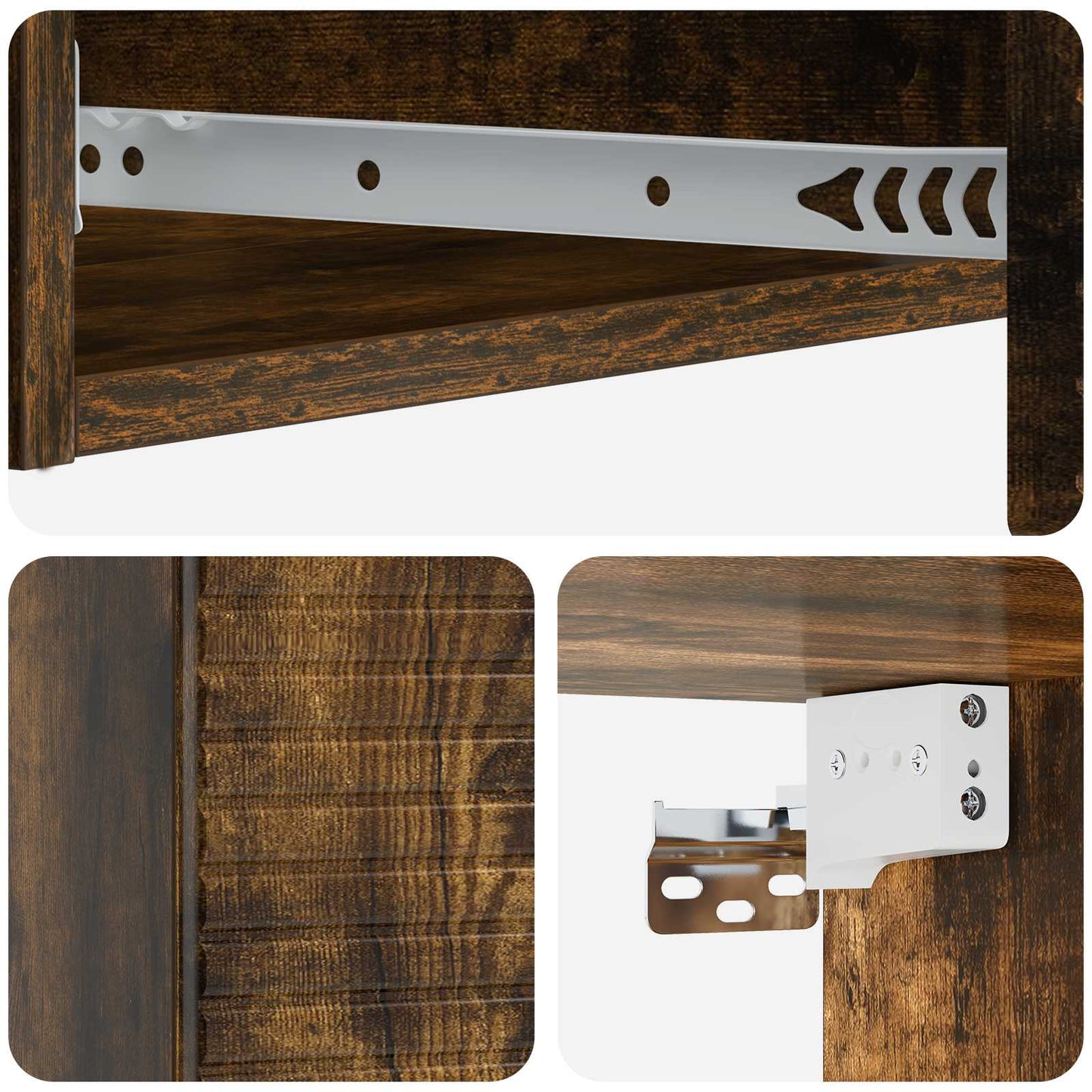 Wall-Mounted Side Table Smoked Oak 87.5 x 34.5 x 17 cm