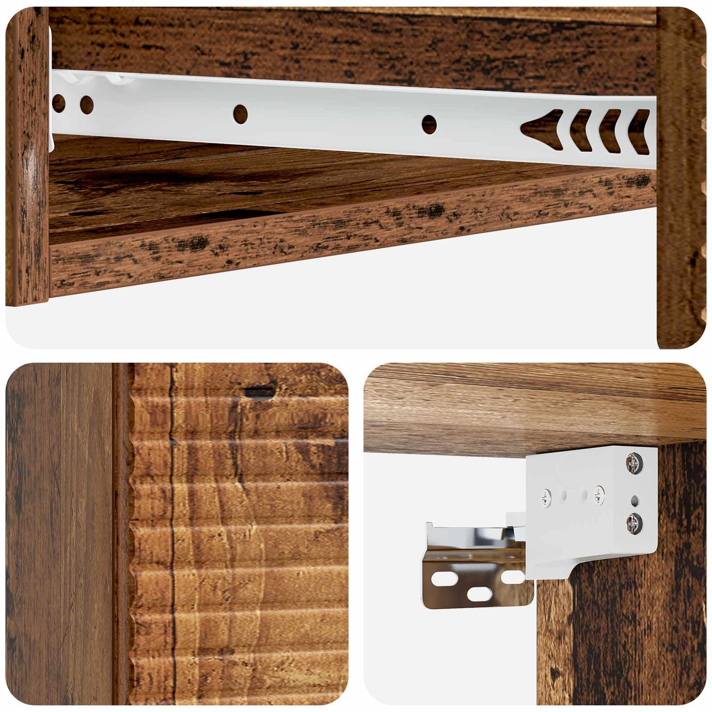 Wall-Mounted Side Table Old Wood 87.5 x 34.5 x 17 cm