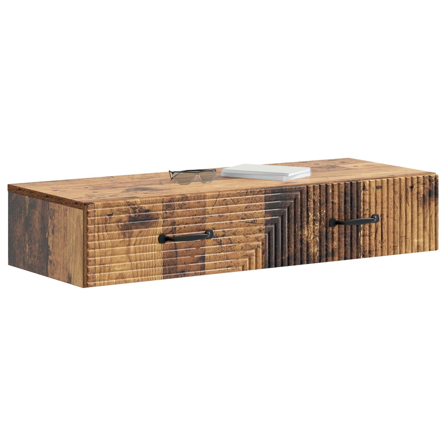 Wall-Mounted Side Table Old Wood 87.5 x 34.5 x 17 cm