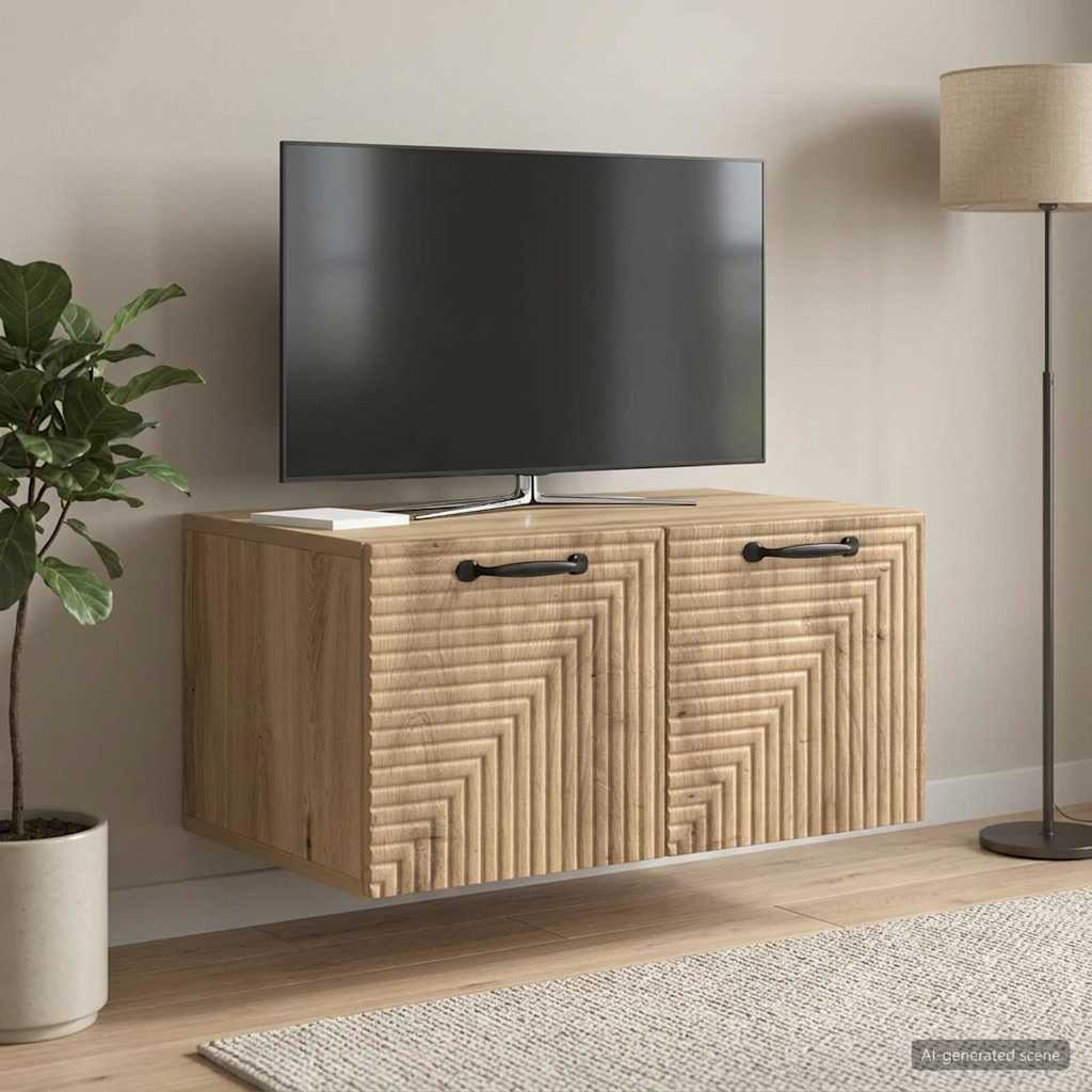 Wall-Mounted TV Cabinet 59.5 x 41 x 30 cm Artisan Oak