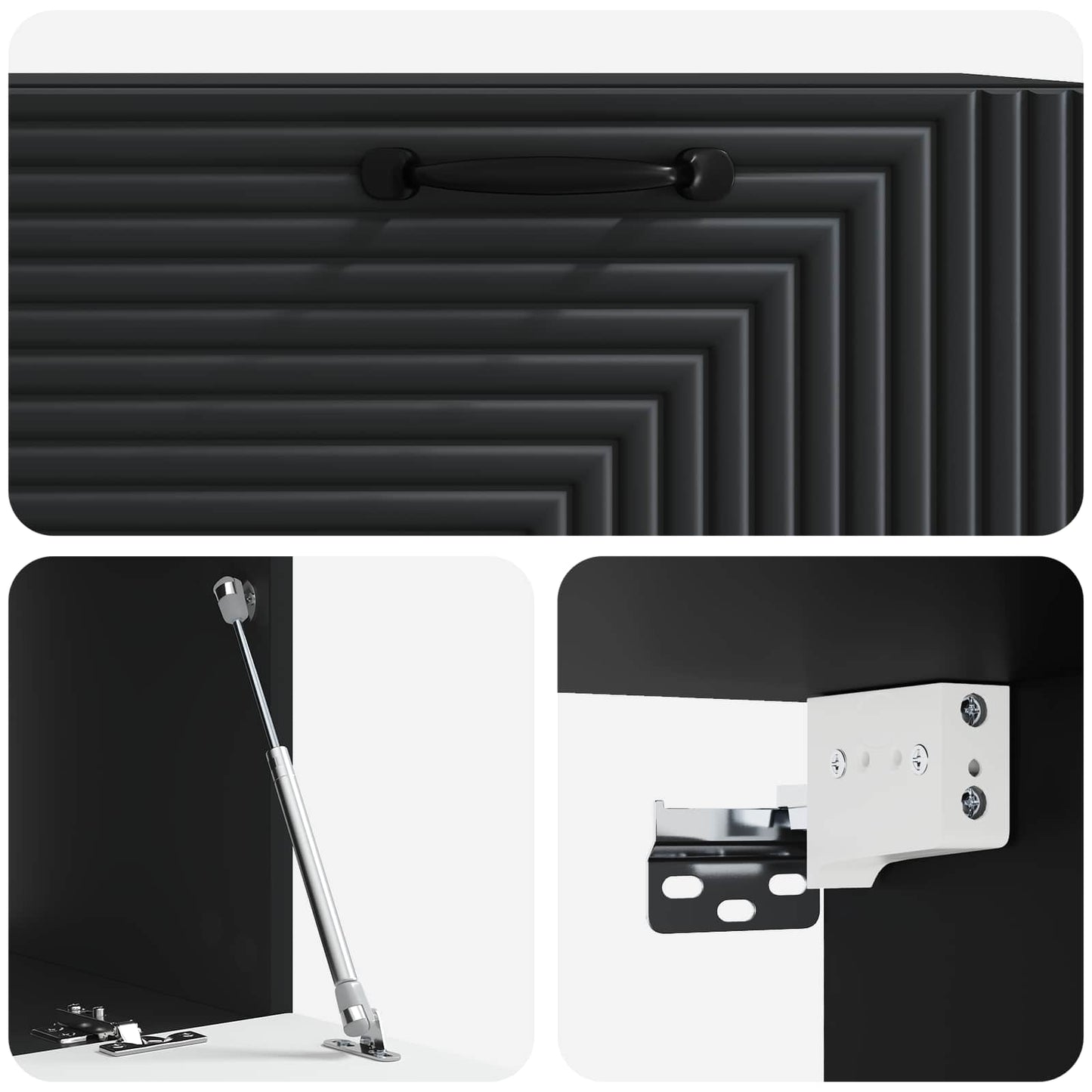 Wall-Mounted TV Cabinet Black 78.5 x 41 x 30 cm Engineered Wood
