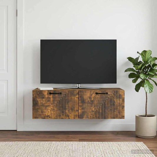 Wall-Mounted TV Cabinet Wall-mounted Smoked Oak 98 x 41 x 30 cm
