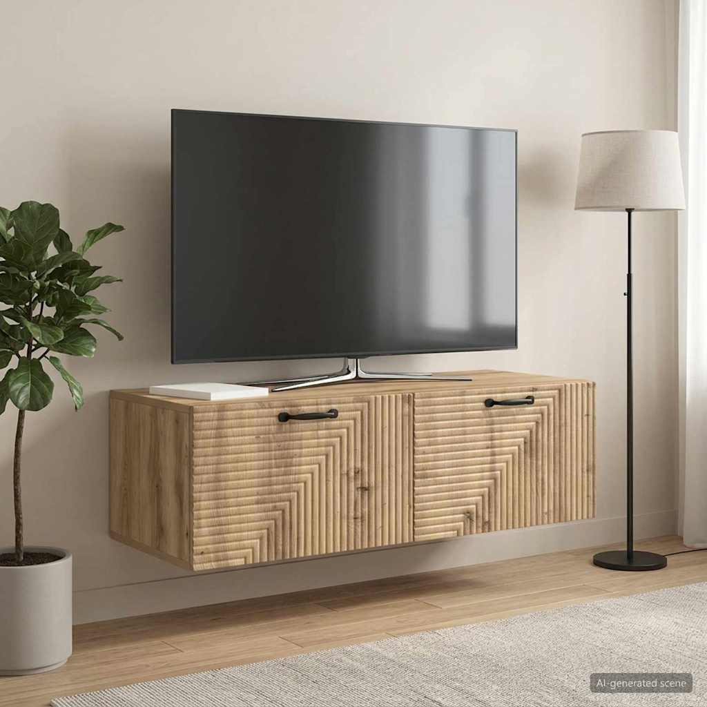 Wall-Mounted TV Cabinet 98 x 41 x 30 cm Artisan Oak