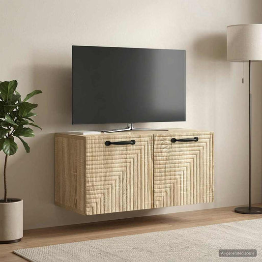 Wall-Mounted TV Cabinet Sonoma Oak 59.5 x 31 x 30 cm
