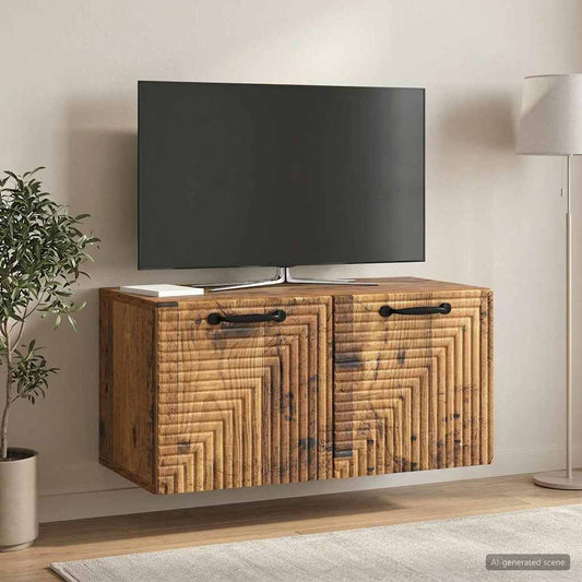 Wall-Mounted TV Cabinet Wall-mounted Old Wood 59.5 x 31 x 30 cm
