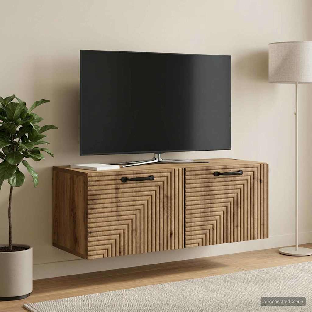 Wall-Mounted TV Cabinet 78.5 x 31 x 30 cm Artisan Oak