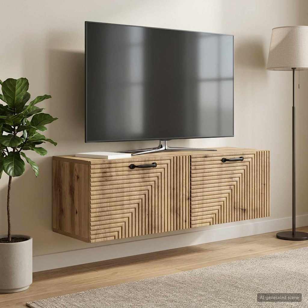 Wall-Mounted TV Cabinet 98 x 31 x 30 cm Artisan Oak
