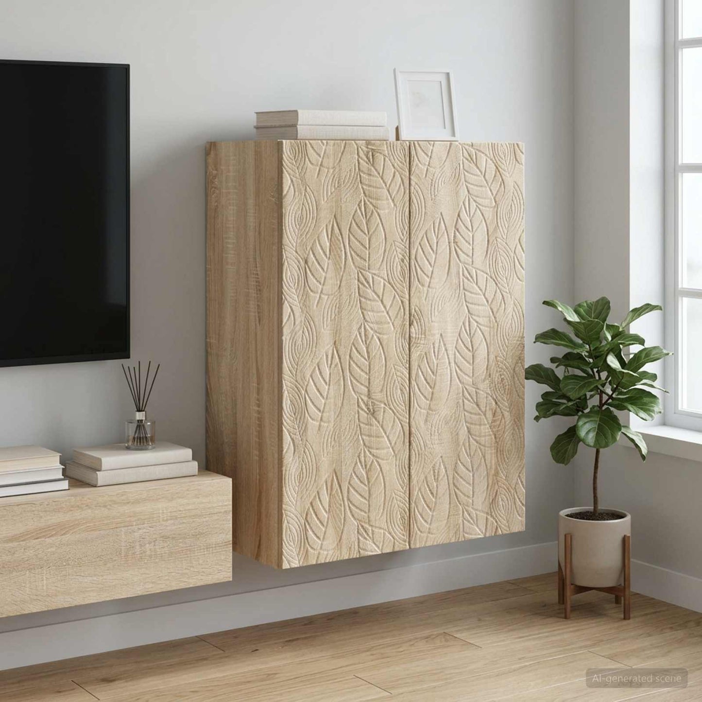 Wall-Mounted Cabinet Sonoma Oak 66 x 34.5 x 90 cm