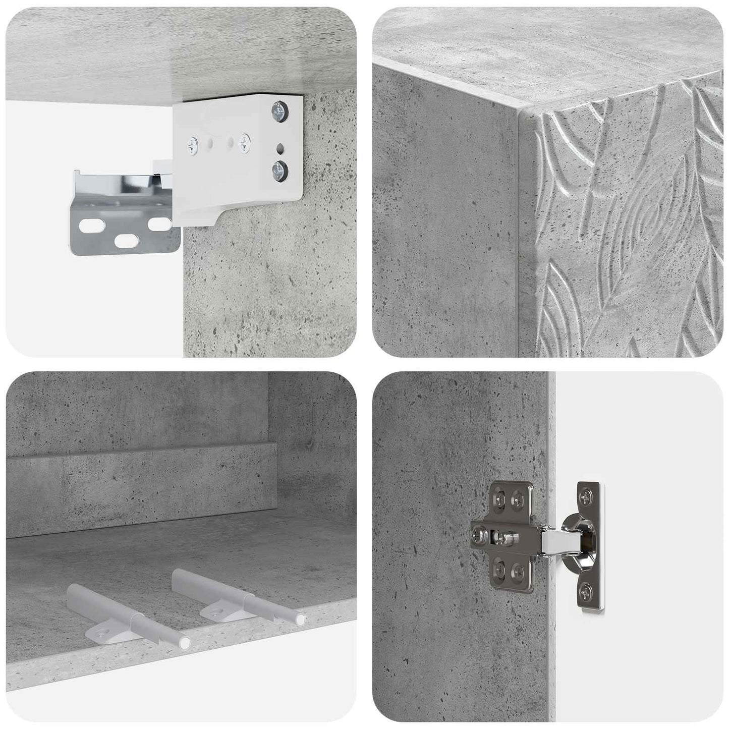 Wall-Mounted Cabinet Concrete Grey 66 x 34.5 x 90 cm