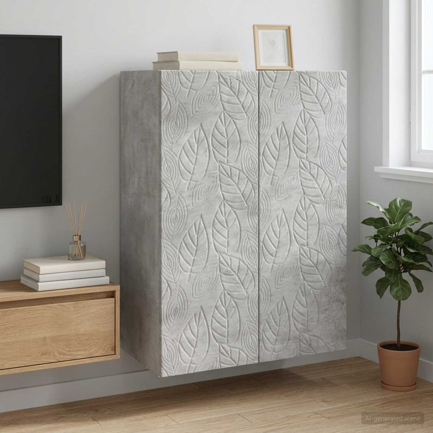 Wall-Mounted Cabinet Concrete Grey 66 x 34.5 x 90 cm