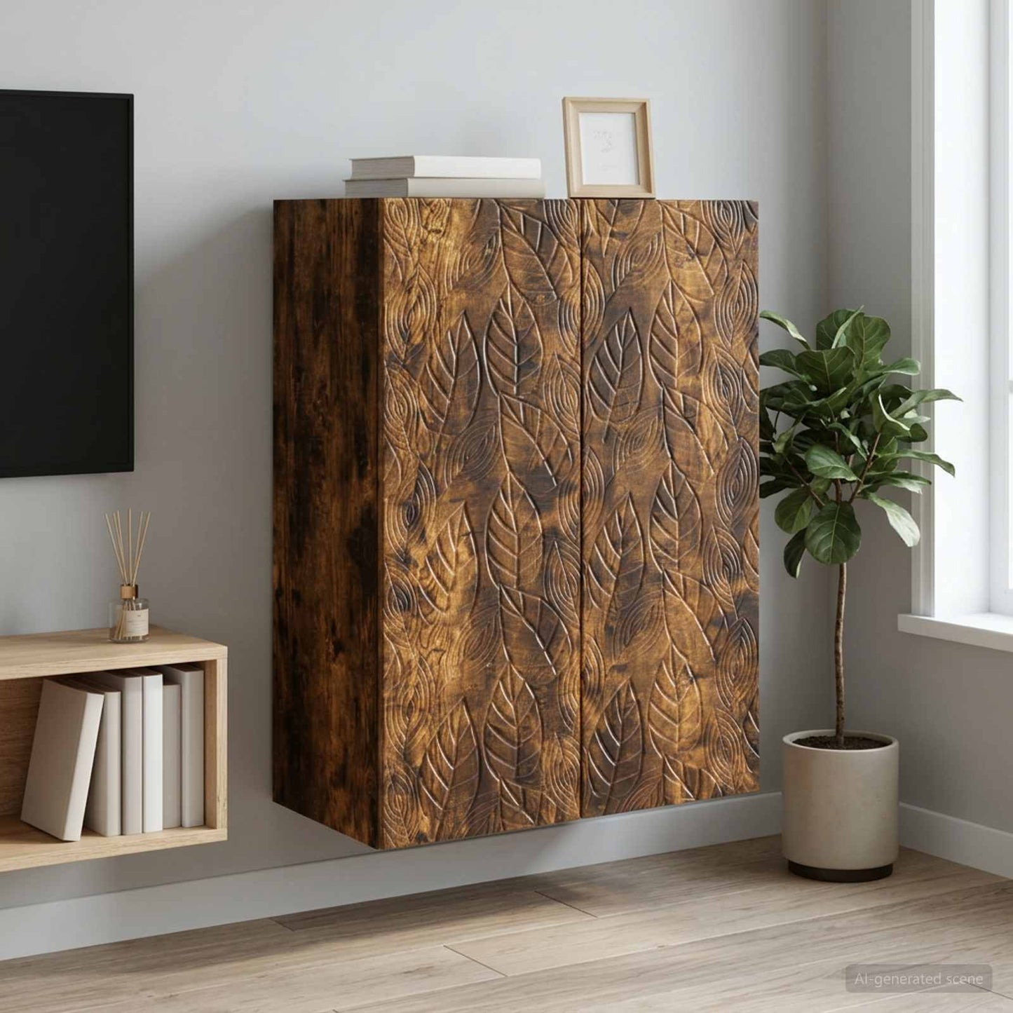 Wall-Mounted Cabinet Smoked Oak 66 x 34.5 x 90 cm