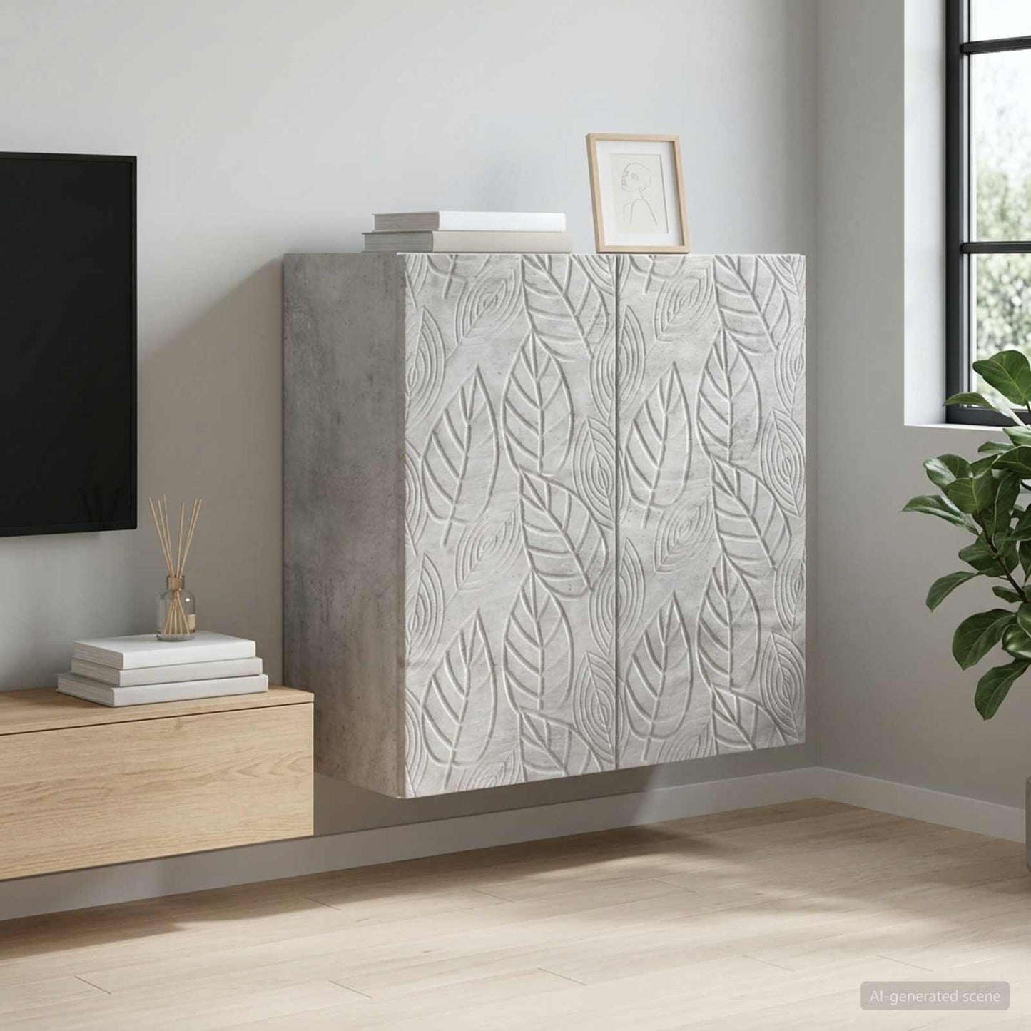 Wall-Mounted Cabinet Concrete Grey 59 x 31 x 60 cm