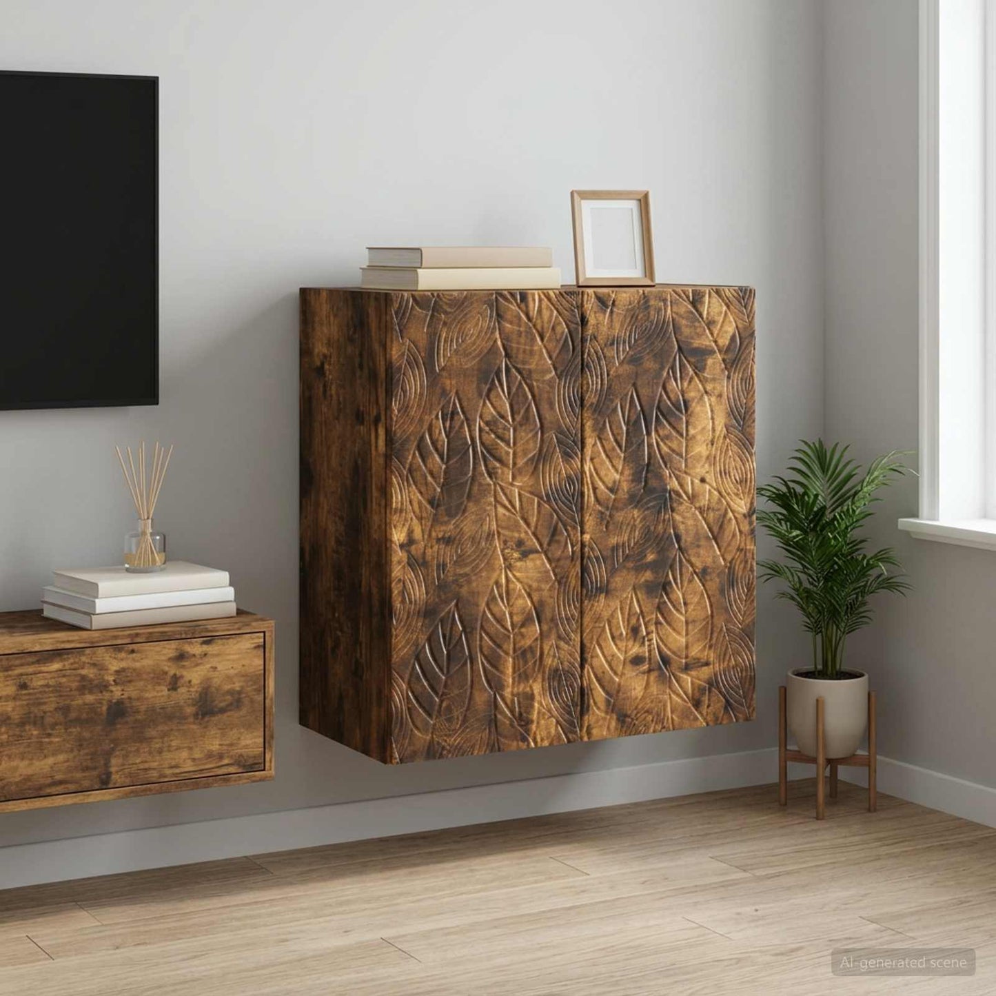 Wall-Mounted Cabinet Smoked Oak 59 x 31 x 60 cm Engineered Wood