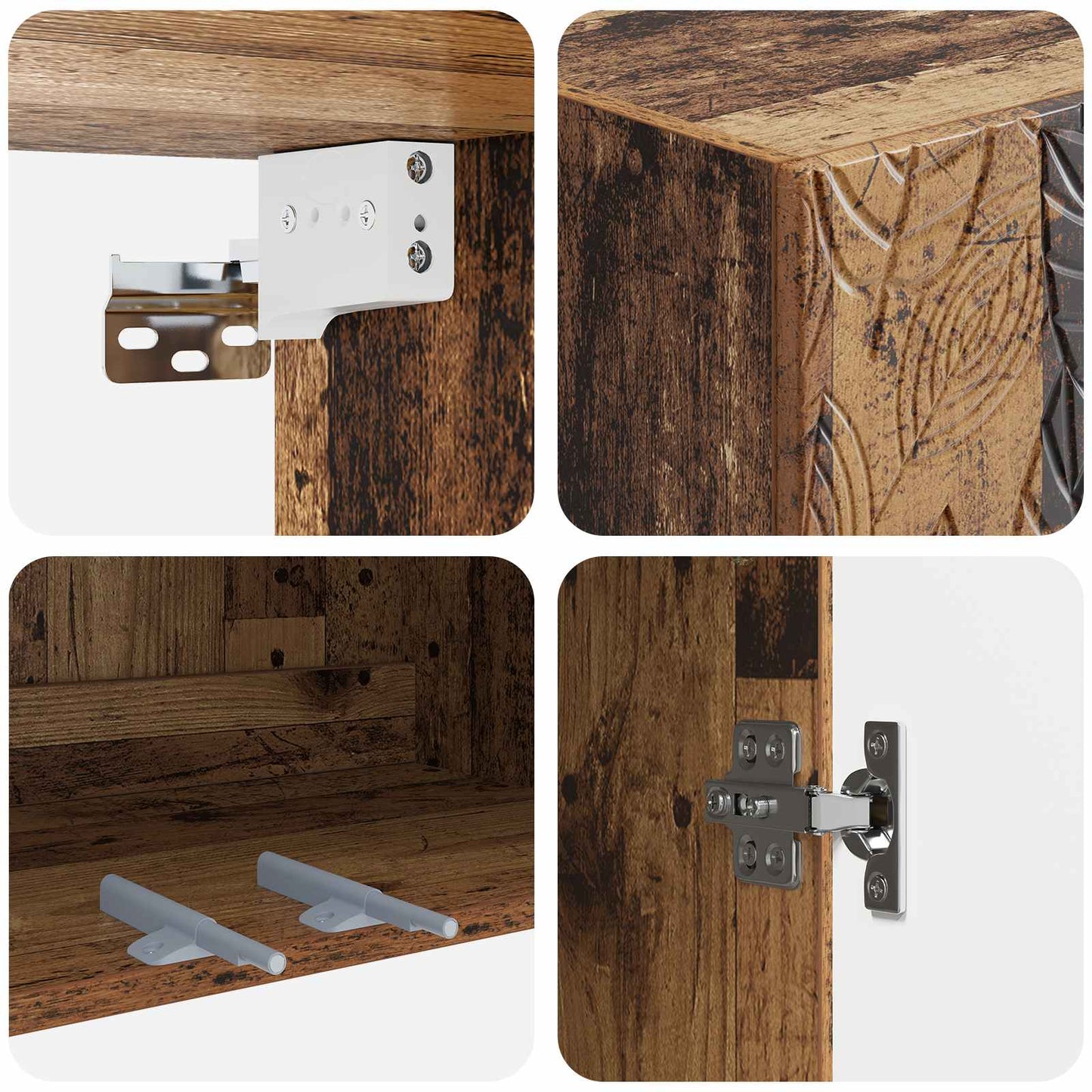 Wall-Mounted Cabinet Old Wood 59 x 31 x 60 cm Engineered Wood