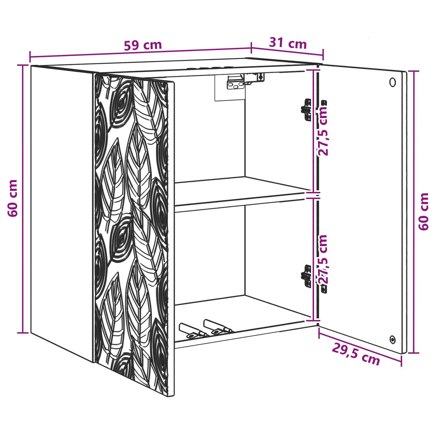 Wall-Mounted Cabinet Old Wood 59 x 31 x 60 cm Engineered Wood