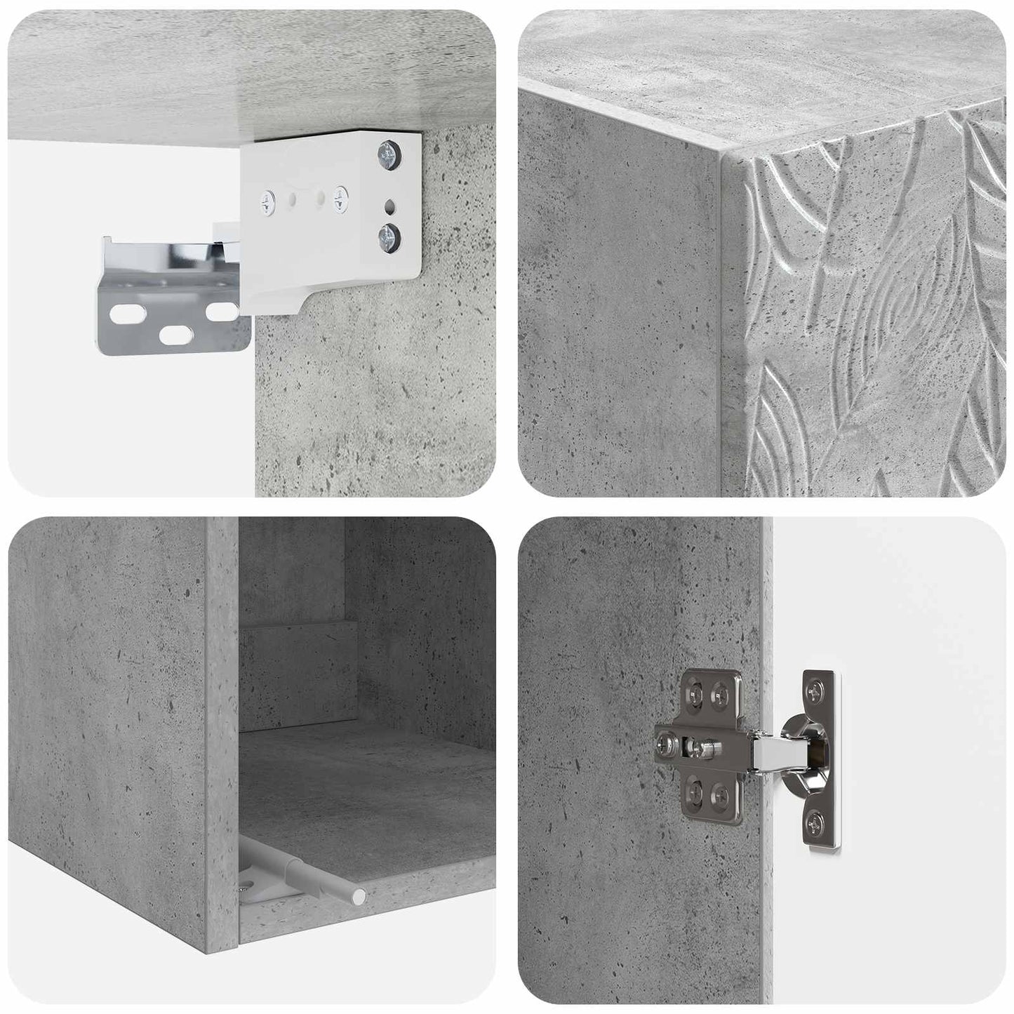 Wall-Mounted Cabinet Concrete Grey 33 x 34.5 x 90 cm