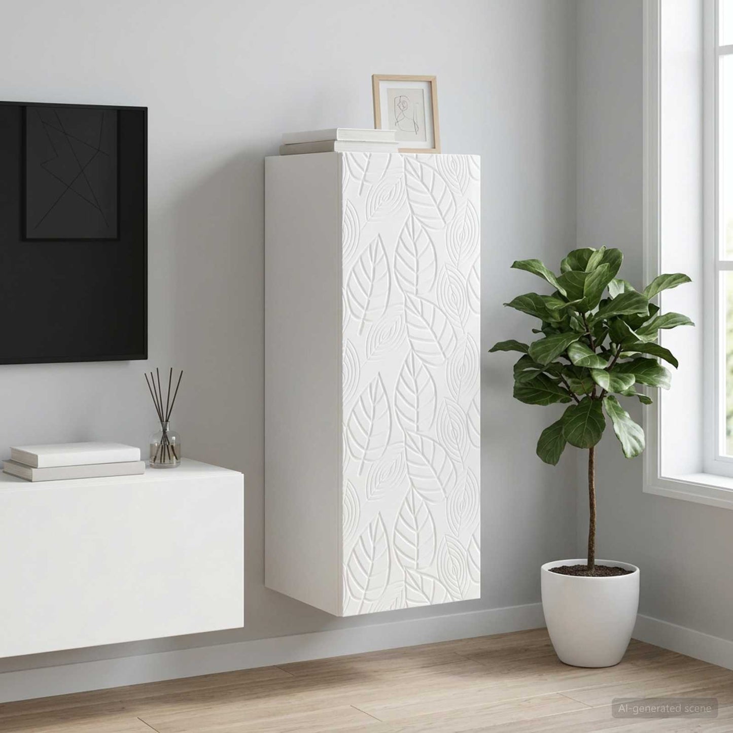 Wall-Mounted Cabinet High Gloss White 33 x 34.5 x 90 cm