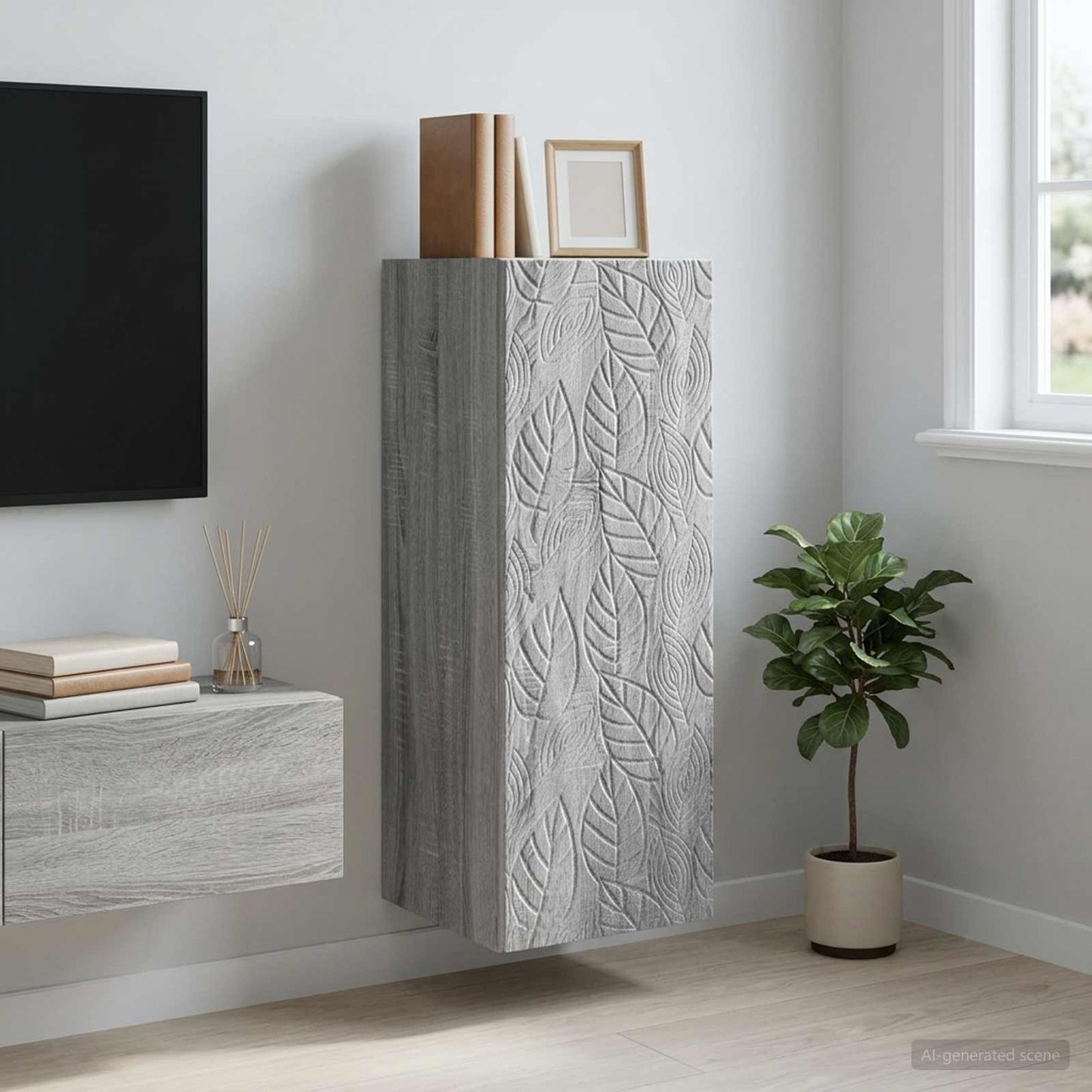 Wall-Mounted Cabinet Grey Sonoma 33 x 34.5 x 90 cm