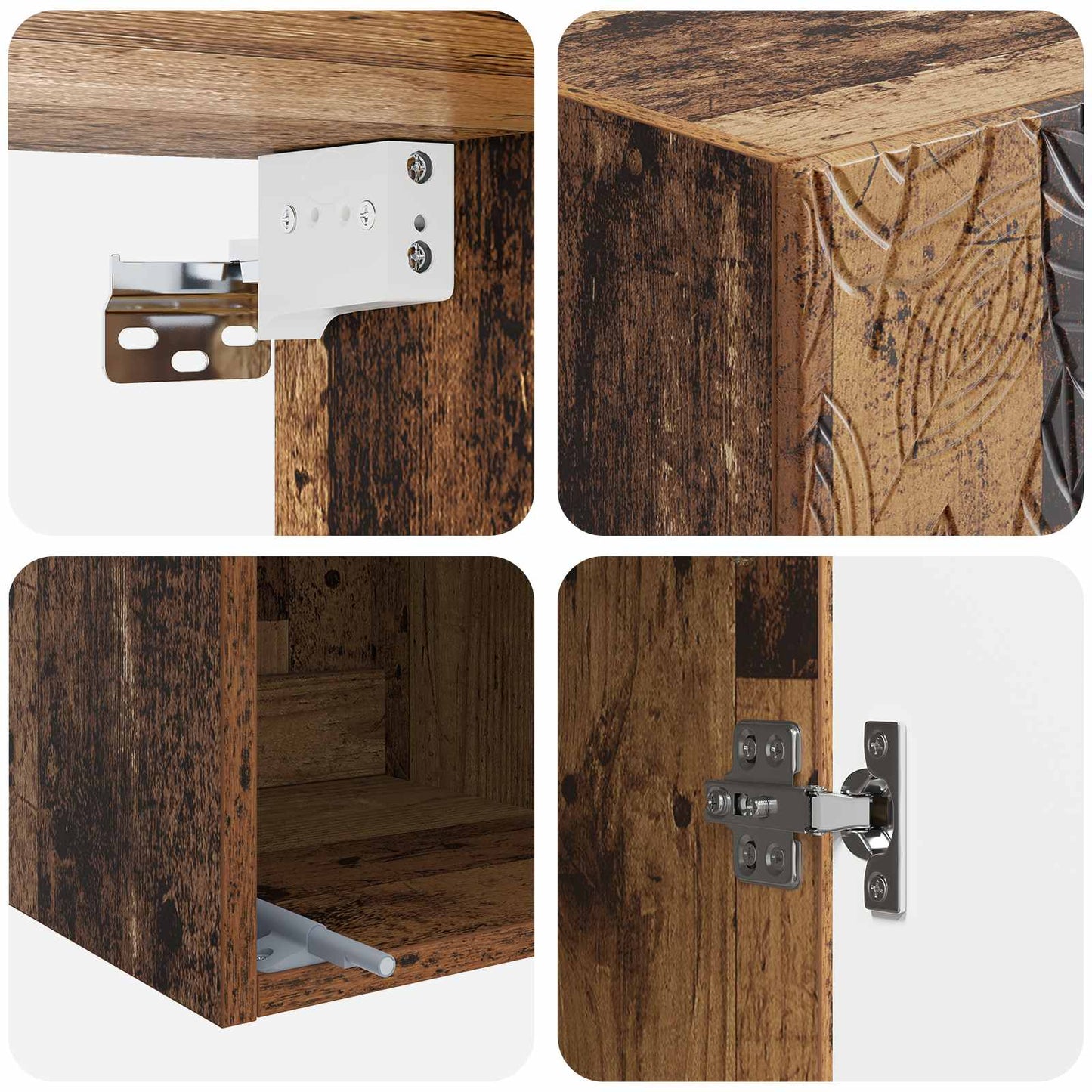 Wall-Mounted Cabinet Old Wood 33 x 34.5 x 90 cm Engineered Wood