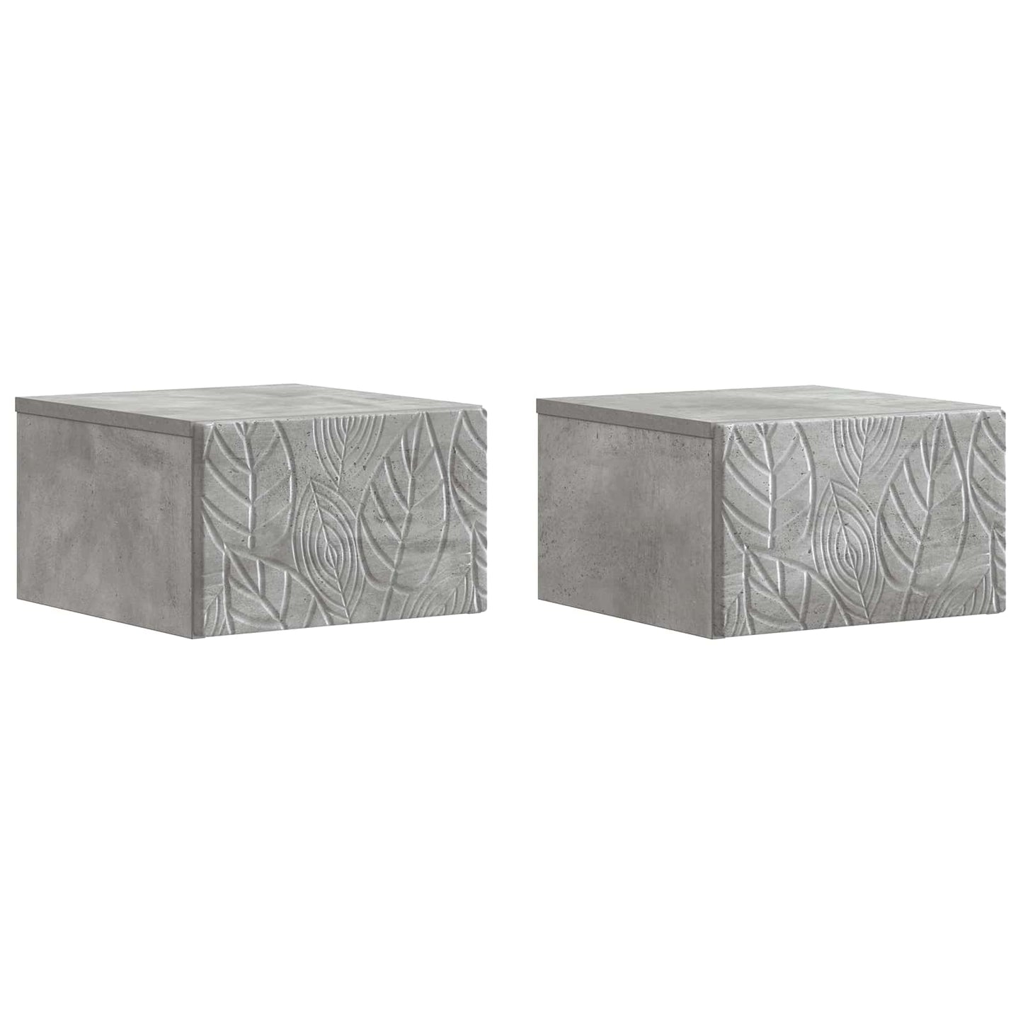 Wall-Mounted Side Table 2 pcs Concrete Grey 34.5 x 33 x 20 cm