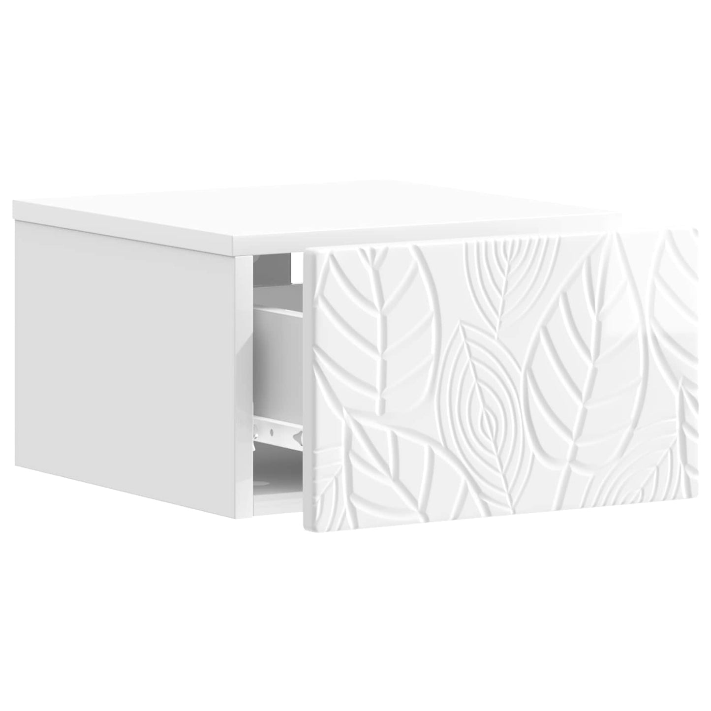 Wall-Mounted Side Table 2 pcs High Gloss White