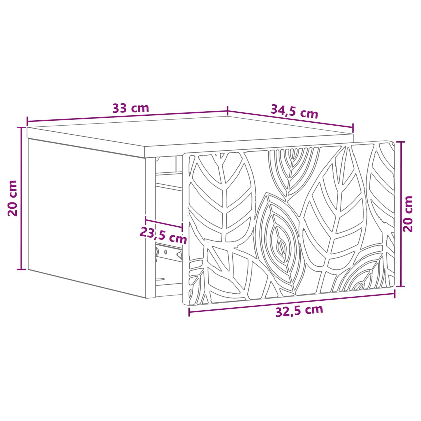 Wall-Mounted Side Table 2 pcs High Gloss White