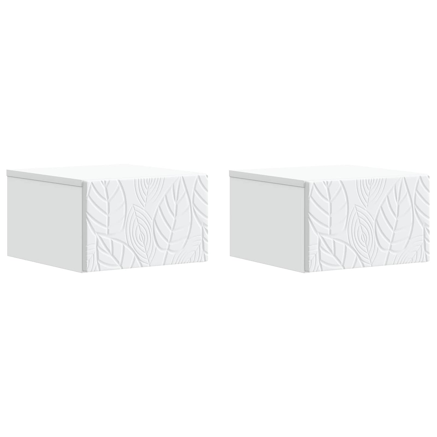 Wall-Mounted Bedside Cabinet 2 pcs White 49 x 34.5 x 20 cm
