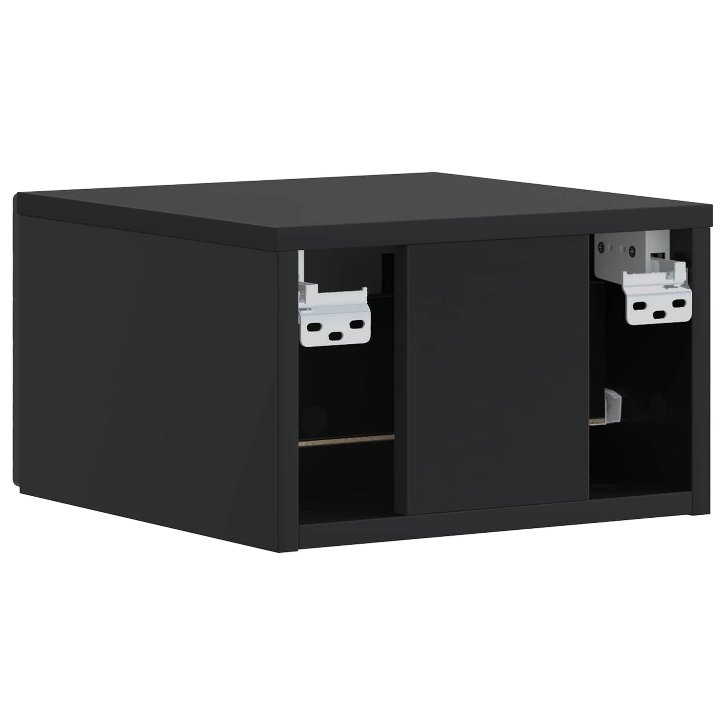 Wall-Mounted Bedside Cabinet Black 49 x 34.5 x 20 cm