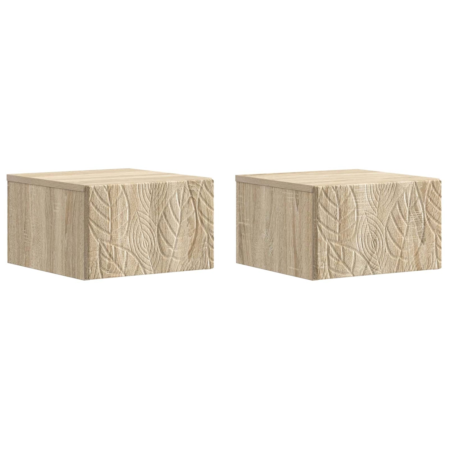 Wall-Mounted Bedside Cabinet 2 pcs Sonoma Oak 49 x 34.5 x 20 cm