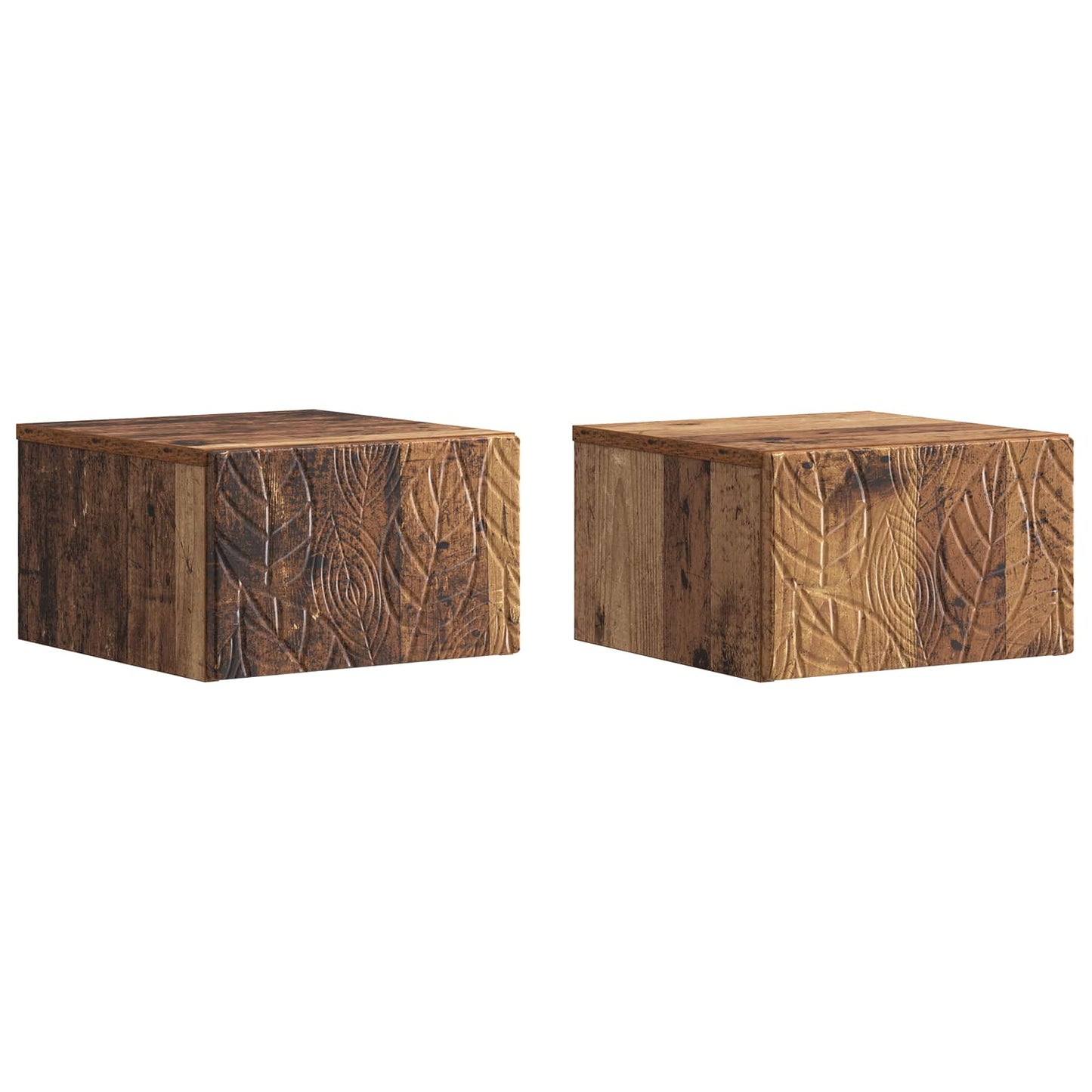 Wall-Mounted Bedside Cabinet 2 pcs Old Wood 49 x 34.5 x 20 cm