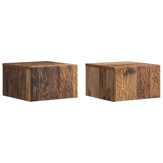 Wall-Mounted Bedside Cabinet 2 pcs Old Wood 49 x 34.5 x 20 cm