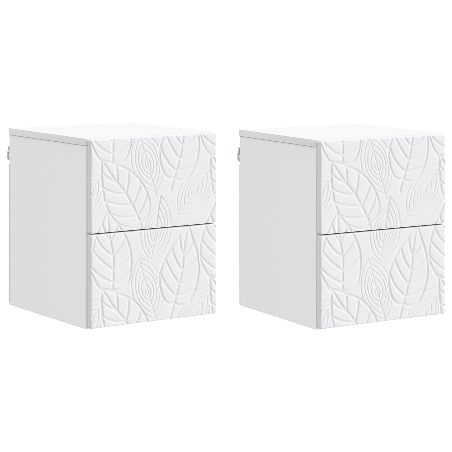 Wall-Mounted Bedside Cabinet 2 pcs White 34.5 x 33 x 40 cm