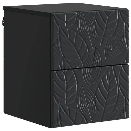 Wall-Mounted Bedside Cabinet Black 34.5 x 33 x 40 cm