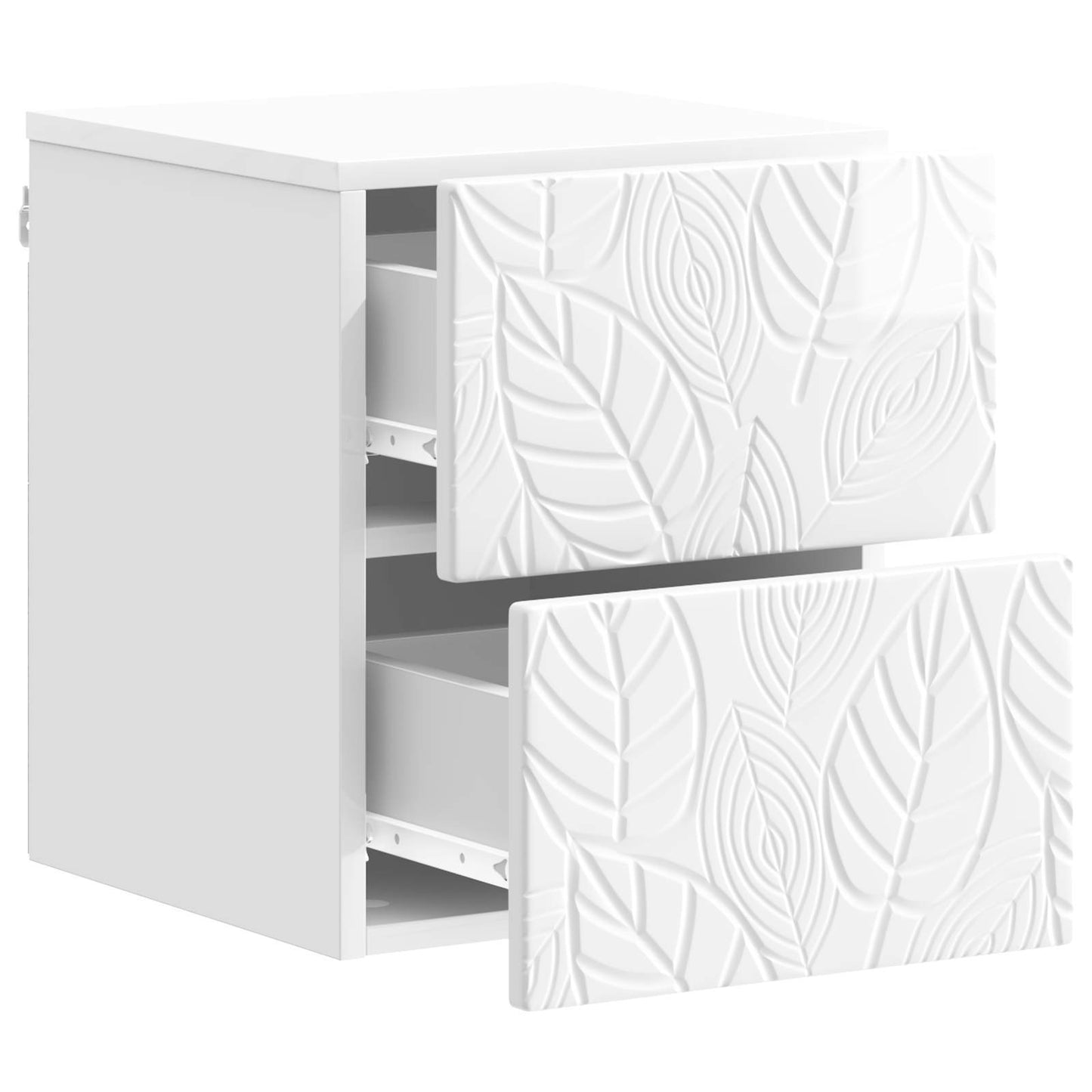Wall-Mounted Bedside Cabinet High Gloss White 34.5 x 33 x 40 cm