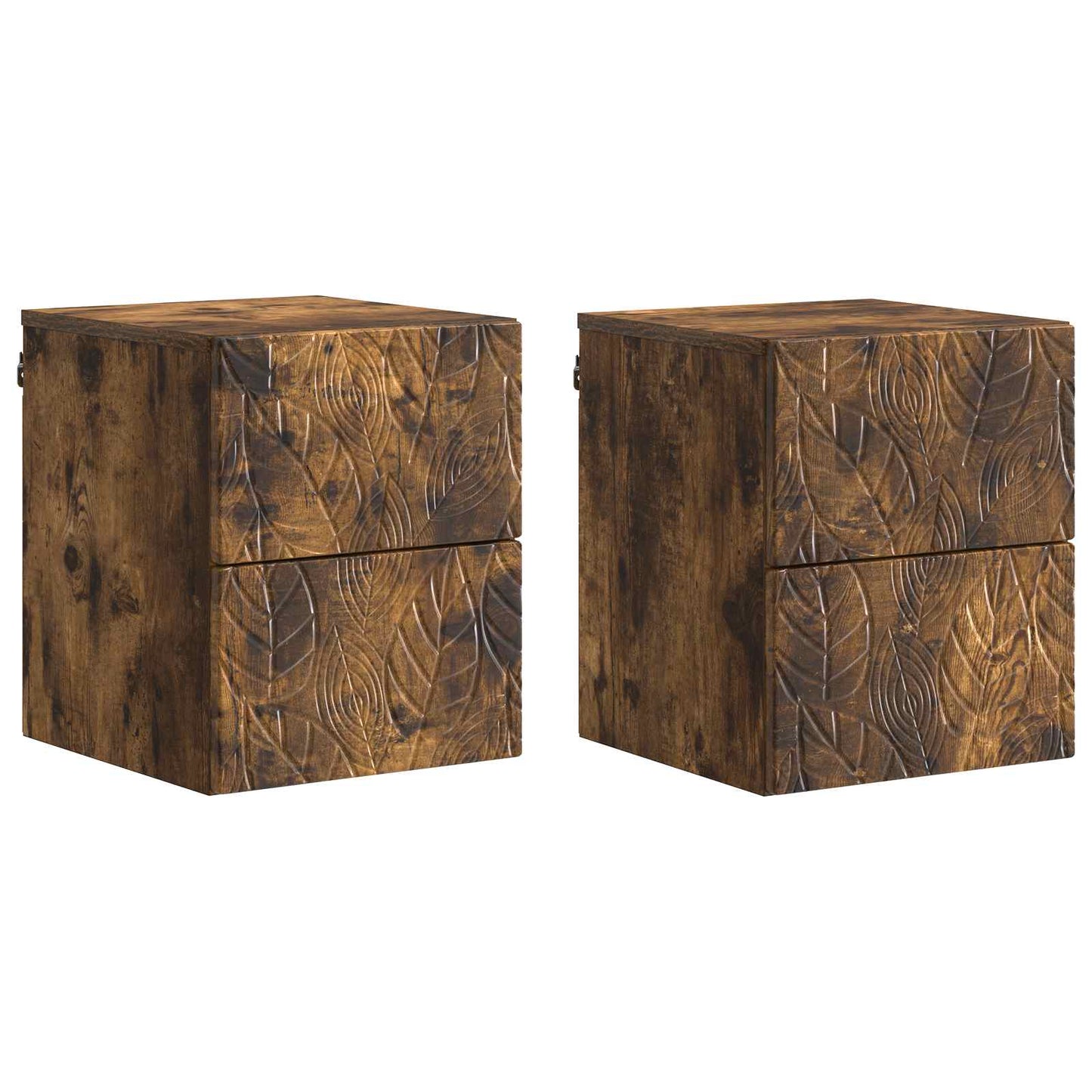 Wall-Mounted Bedside Cabinet 2 pcs Smoked Oak 34.5 x 33 x 40 cm