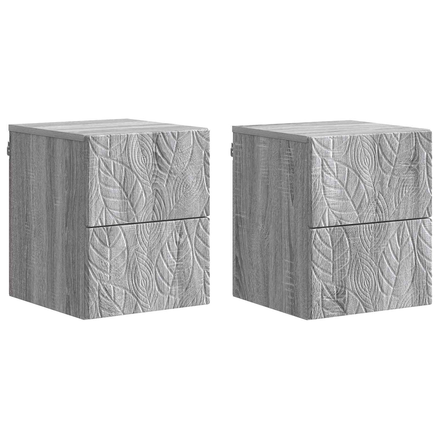 Wall-Mounted Bedside Cabinet 2 pcs Grey Sonoma