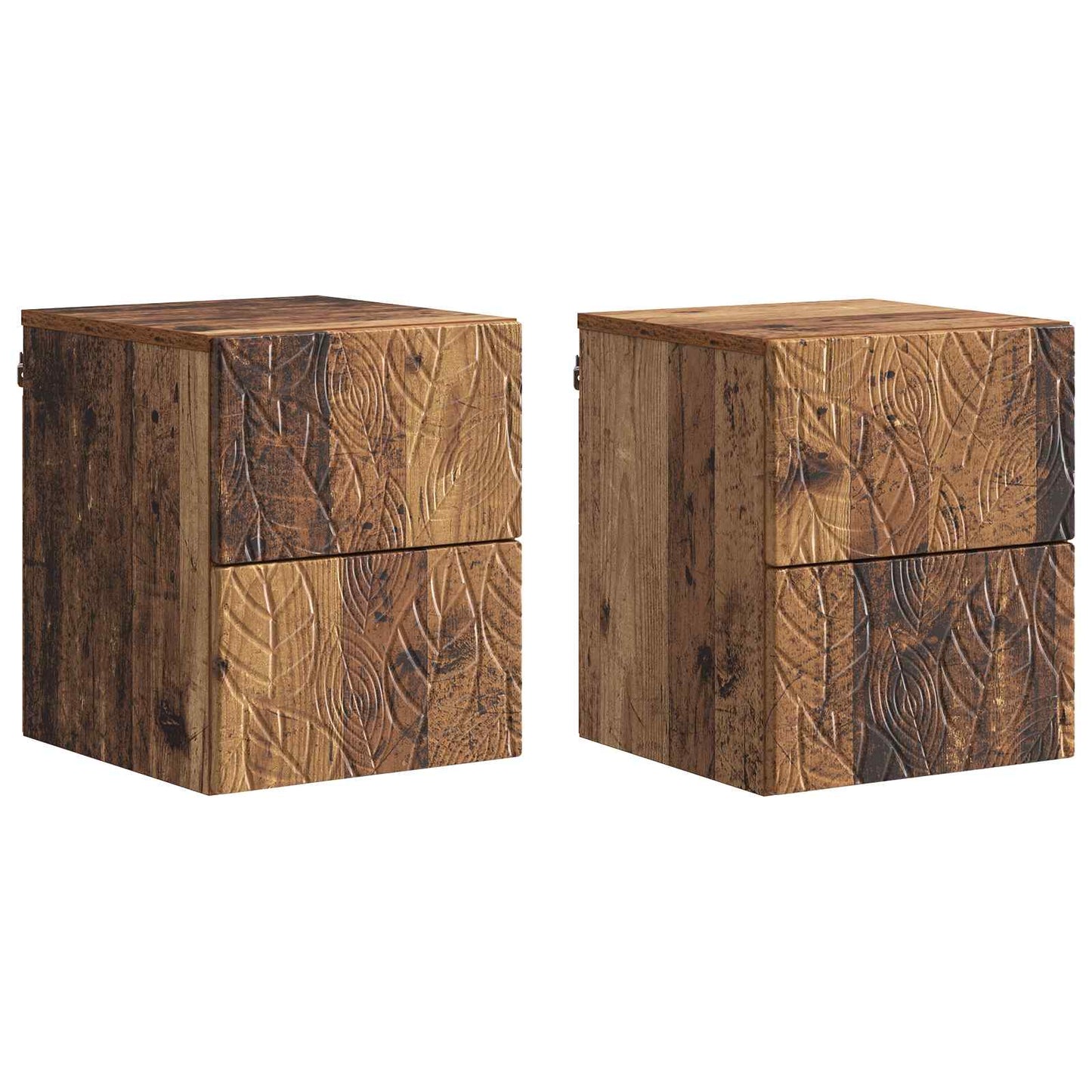 Wall-Mounted Bedside Cabinet 2 pcs Old wood 34.5 x 33 x 40 cm