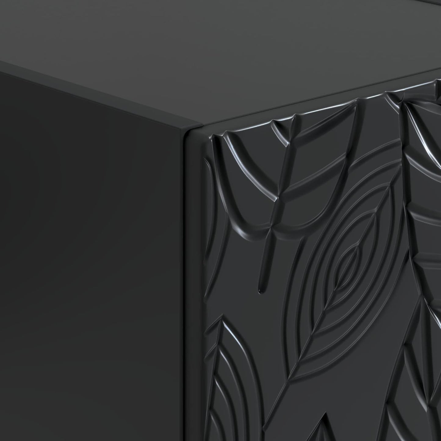 Wall-Mounted Side Table Black 59 x 34.5 x 17 cm Engineered Wood