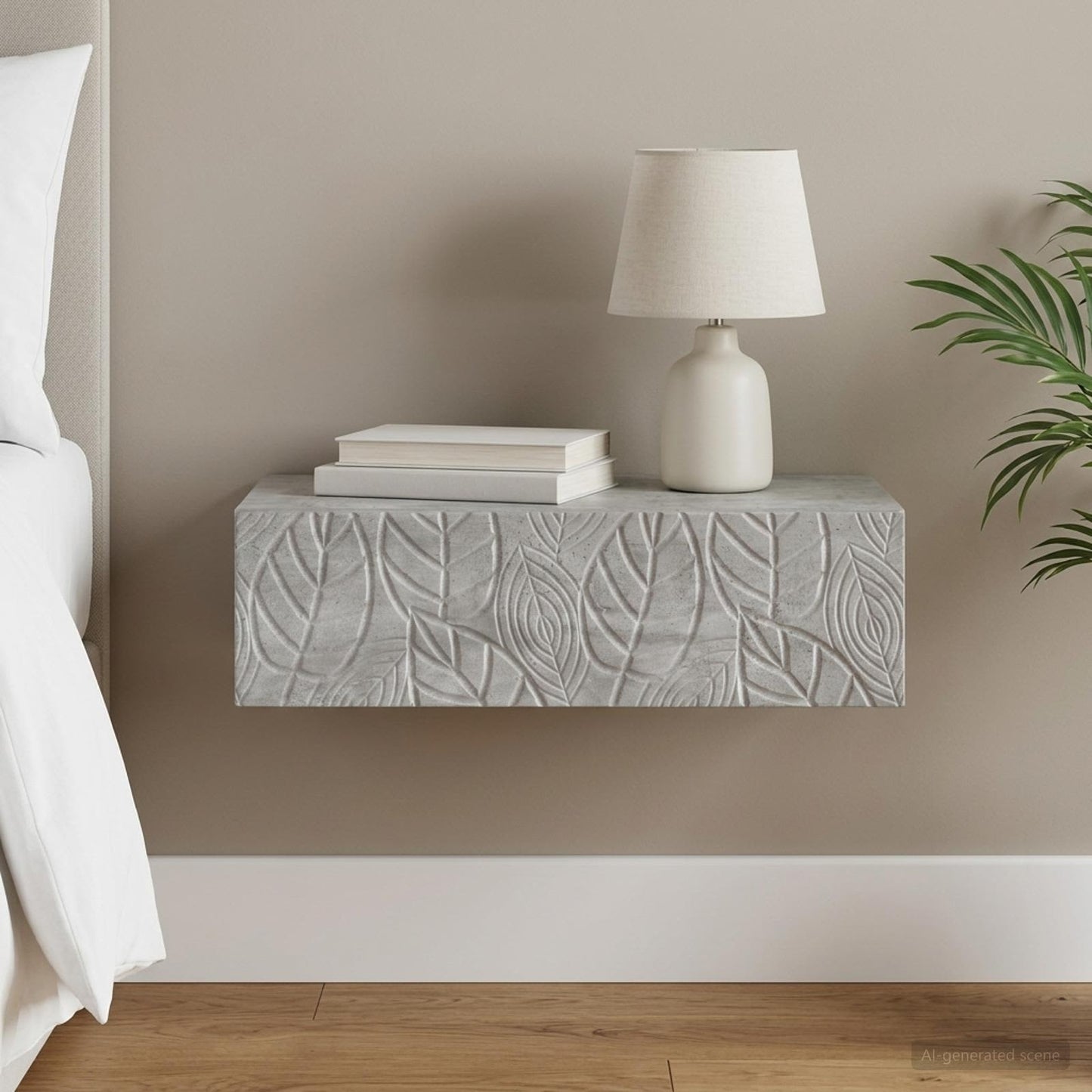 Wall-Mounted Side Table Concrete Grey 59 x 34.5 x 17 cm