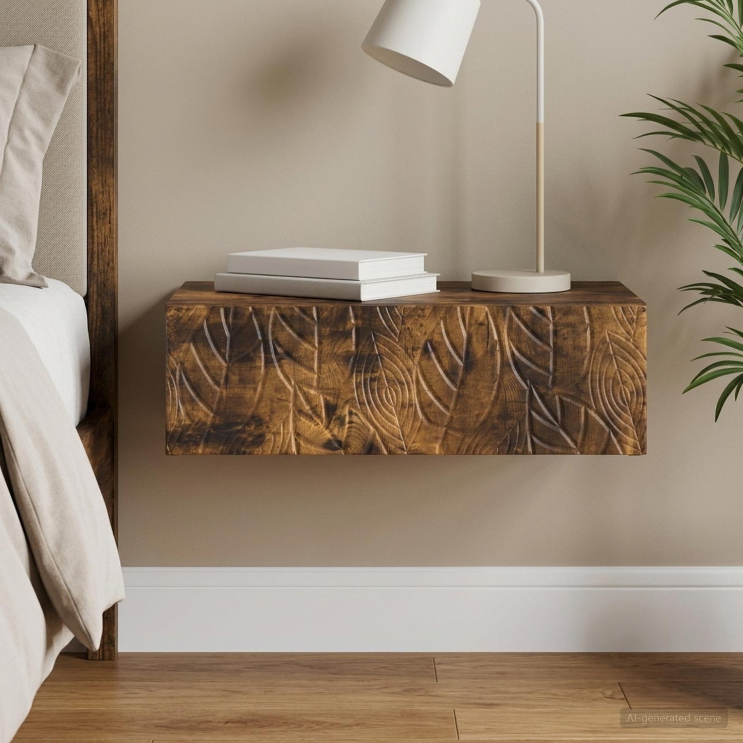 Wall-Mounted Side Table 59 x 34.5 x 17 cm Engineered Wood