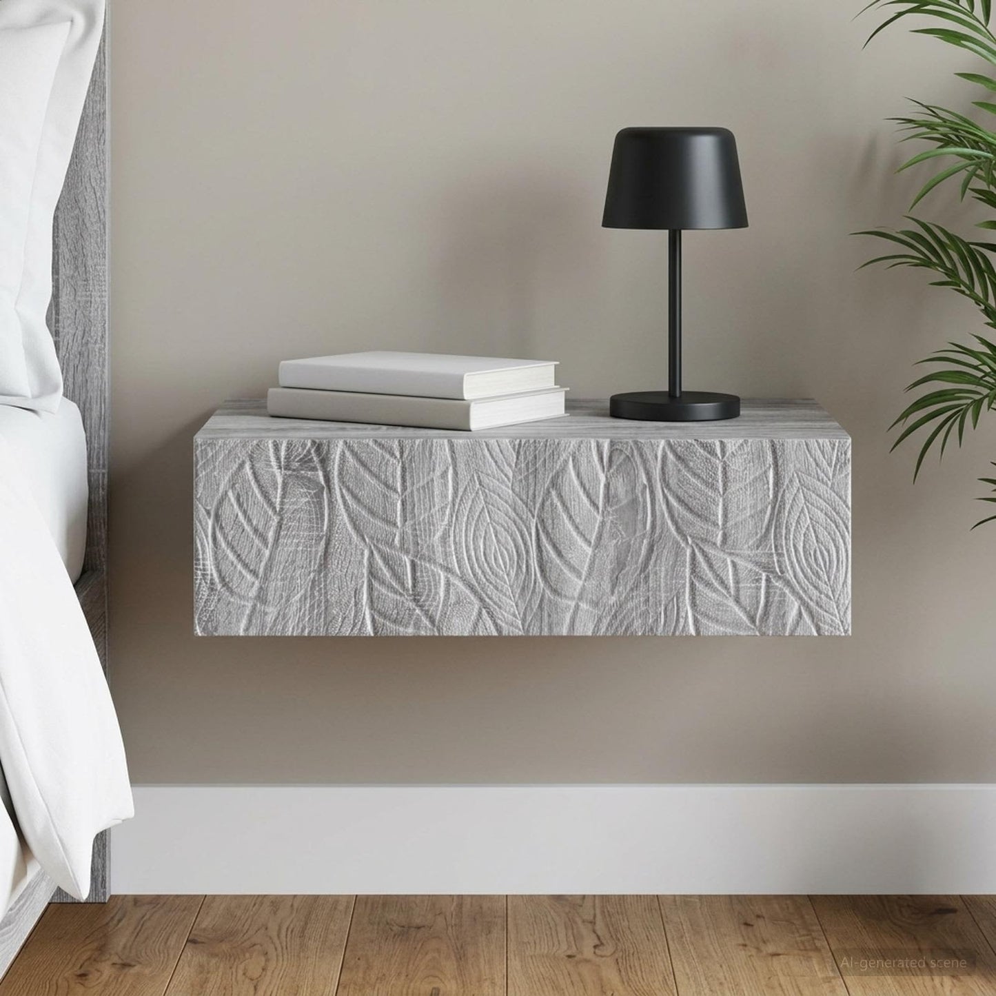 Wall-Mounted Side Table 59 x 34.5 x 17 cm Engineered Wood