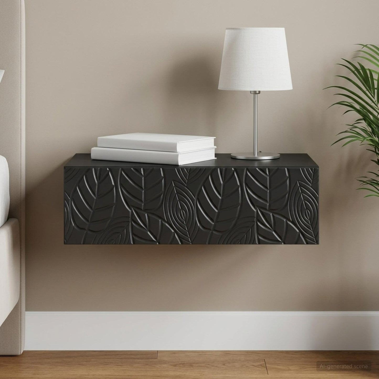Wall-Mounted Side Table Black 87.5 x 34.5 x 17 cm