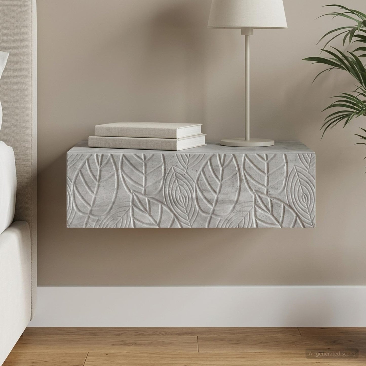 Wall-Mounted Side Table Concrete Grey 87.5 x 34.5 x 17 cm