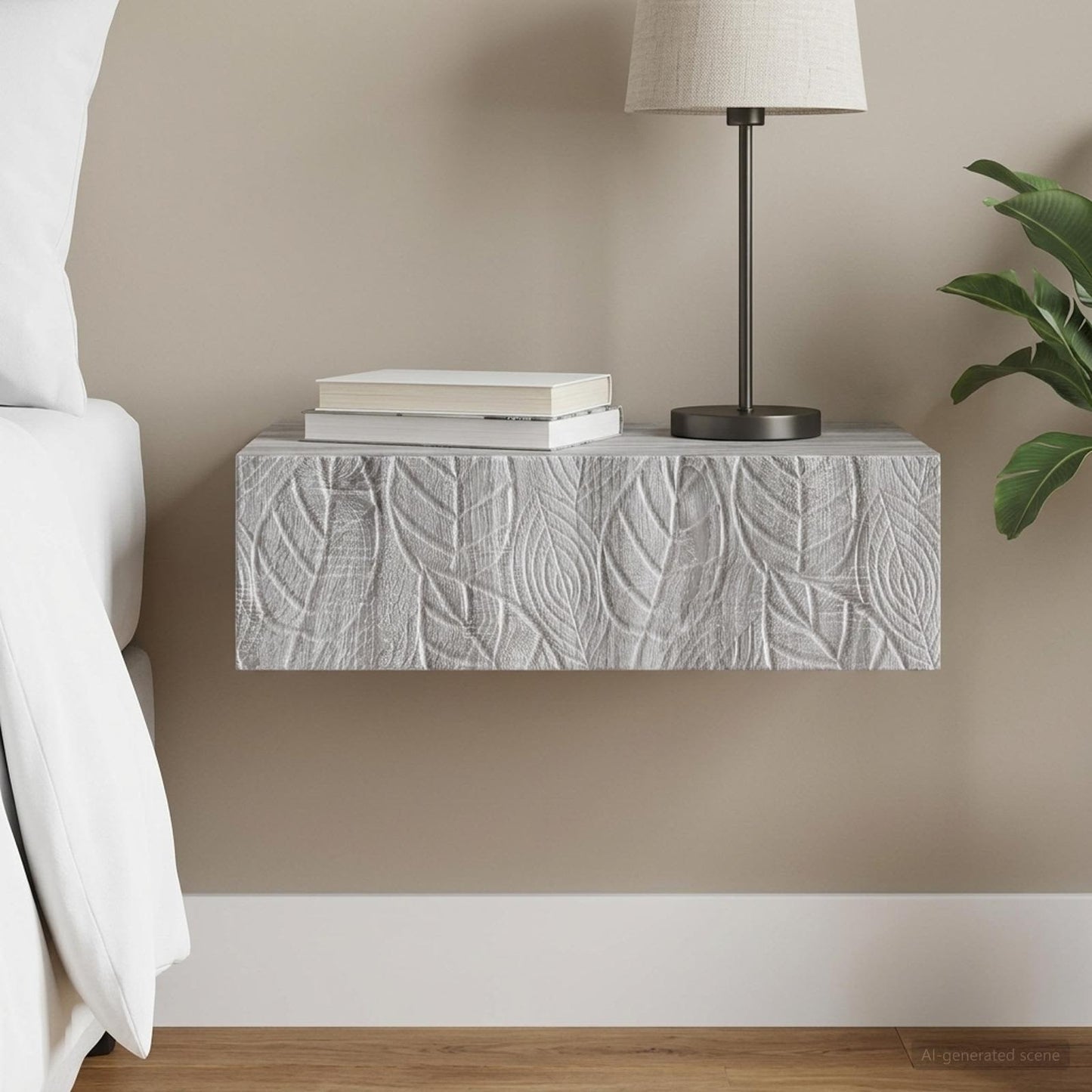 Wall-Mounted Side Table Grey Sonoma 87.5 x 34.5 x 17 cm