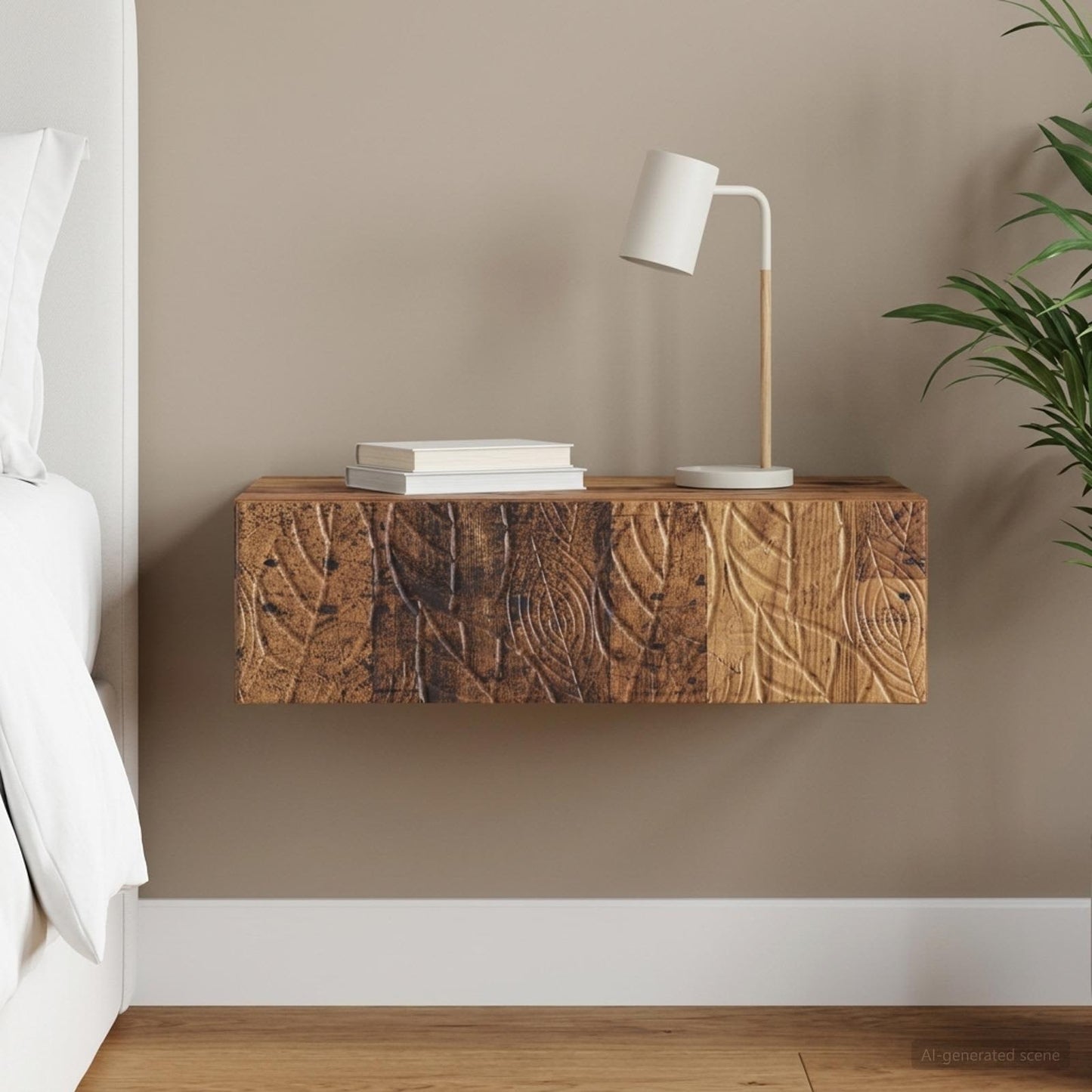 Wall-Mounted Side Table Old Wood 87.5 x 34.5 x 17 cm