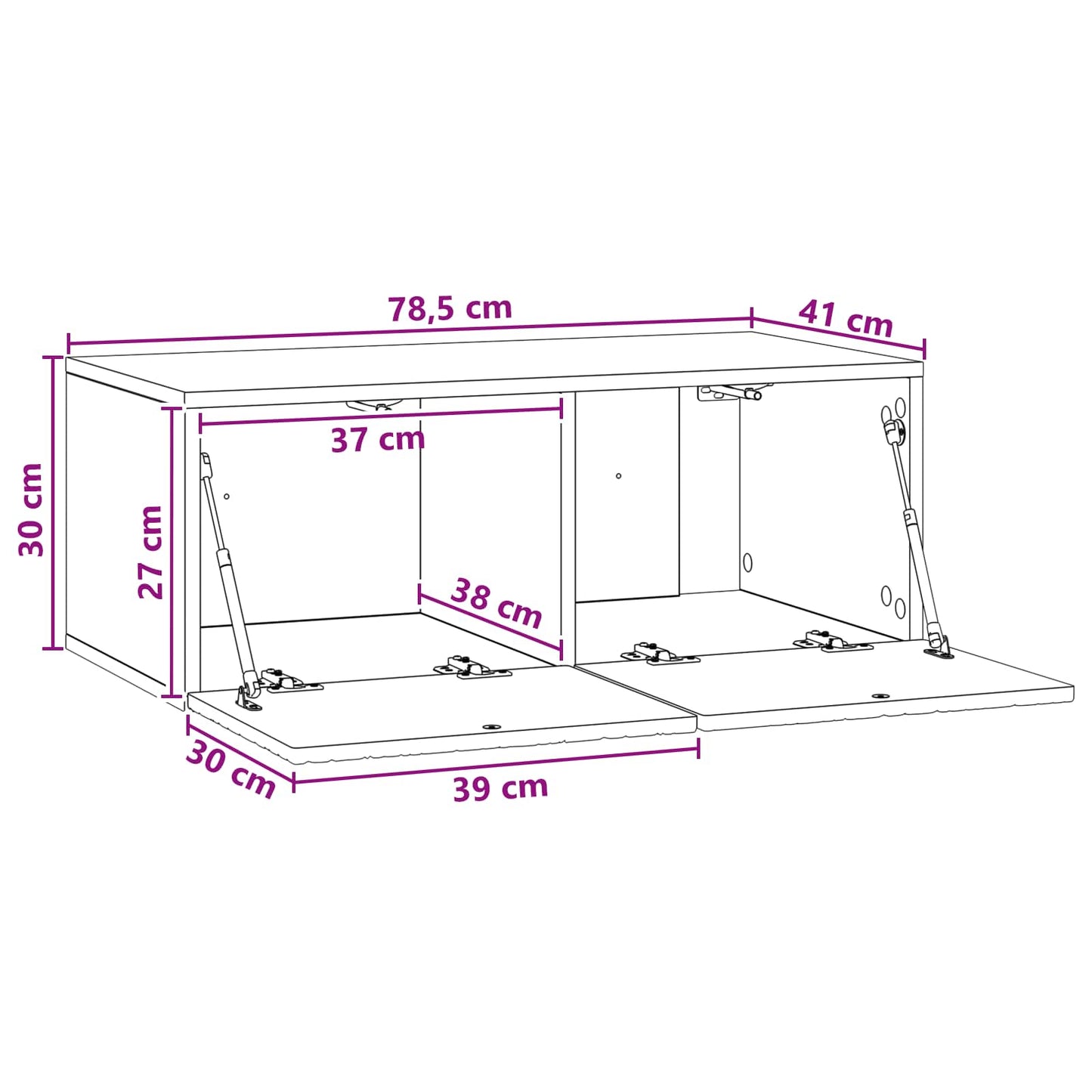 Wall-Mounted TV Cabinet 78.5 x 41 x 30 cm High Gloss White