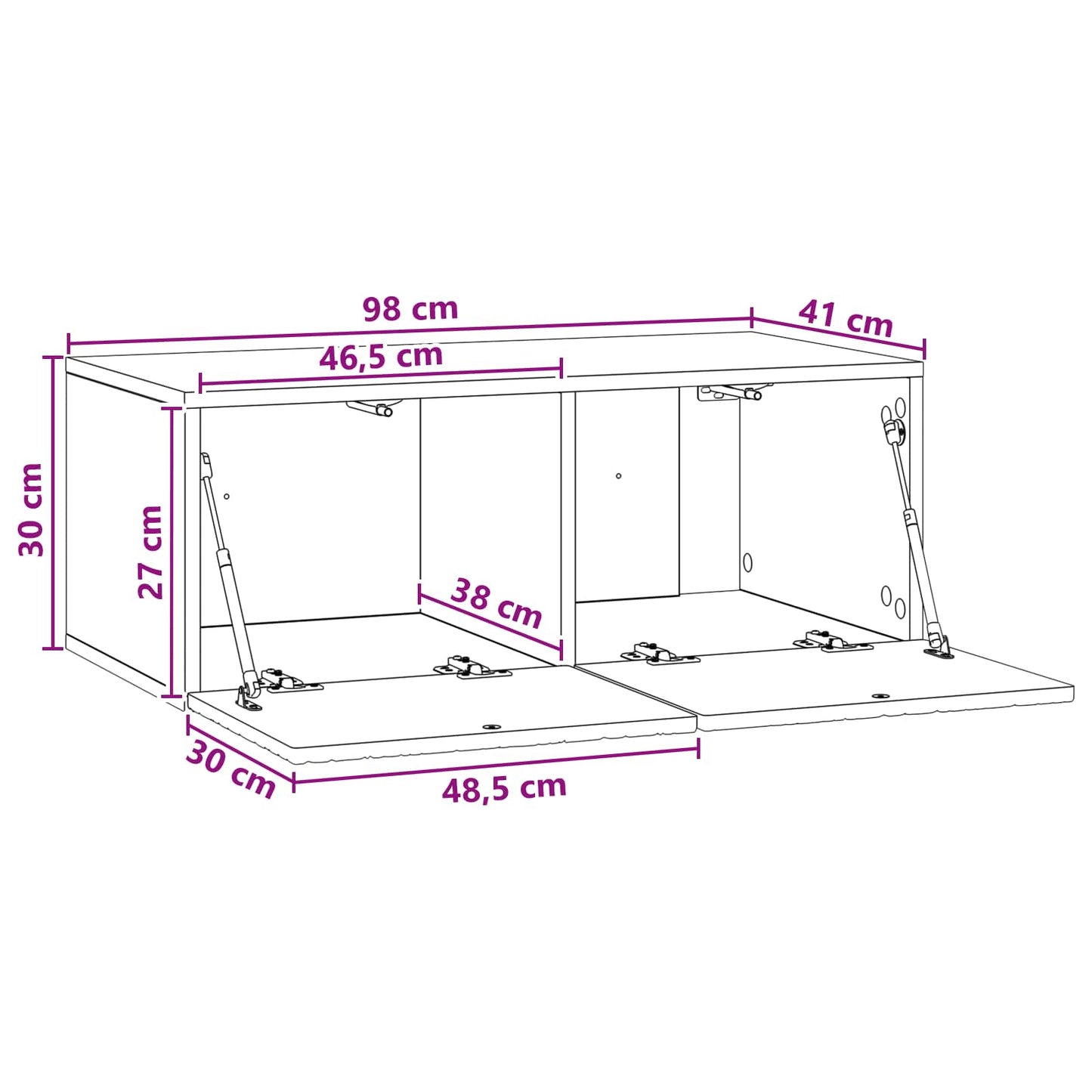 Wall-Mounted TV Cabinet 98 x 41 x 30 cm Artisan Oak